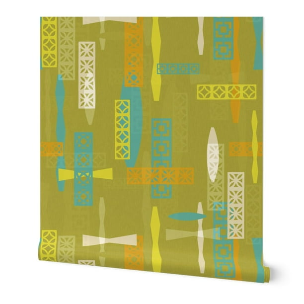 Wallpaper Roll Mid Century Colour Vintage Retro Modern Geometric 24in x 27ft